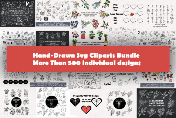 Download Hand-Drawn SVG Cliparts Bundle - Svg Collection