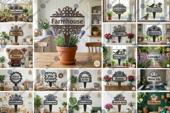 Download Flower Stake Name Sign SVG Mega Bundle - Svg Collection