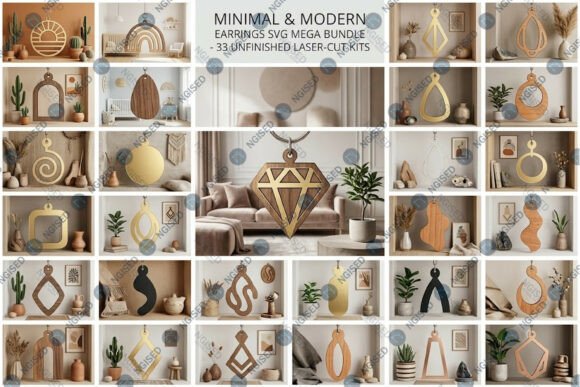 Download Minimal &amp; Modern Earrings SVG Mega Bundl - Svg Collection