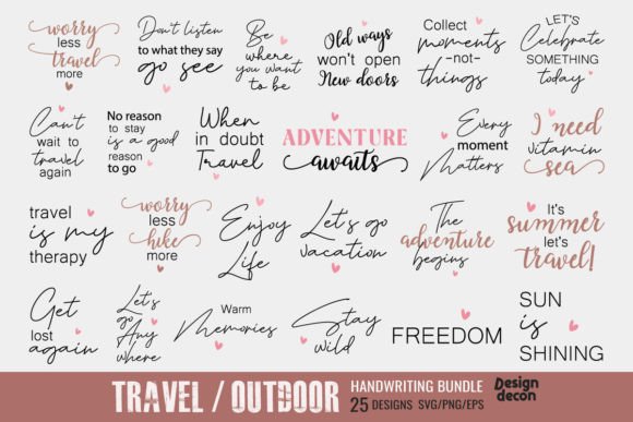 Download Travel Quotes Handwriting Bundle SVG - Svg Collection