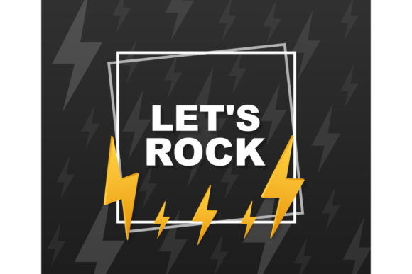 Download Let's Rock Poster. Vector Typographic - Poster Collection