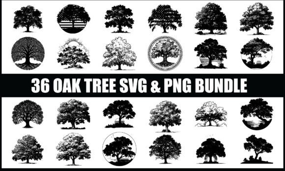 Download Oak Tree SVG PNG Bundle, Tree Clipart - Svg Collection