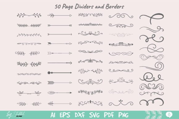 Download Floral Dividers, Arrows &amp; Swirls SVG - Svg Collection