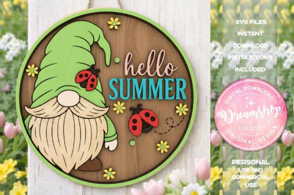 Download Summer Gnome Door Hanger SVG - Svg Collection
