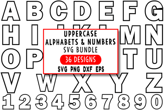Download Uppercase Alphabets and Numbers SVG - Svg Collection