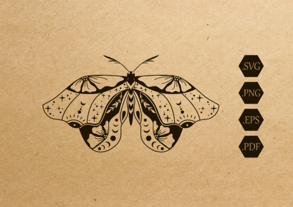 Download Boho Luna Moth Svg, Celestial Butterfly - Svg Collection